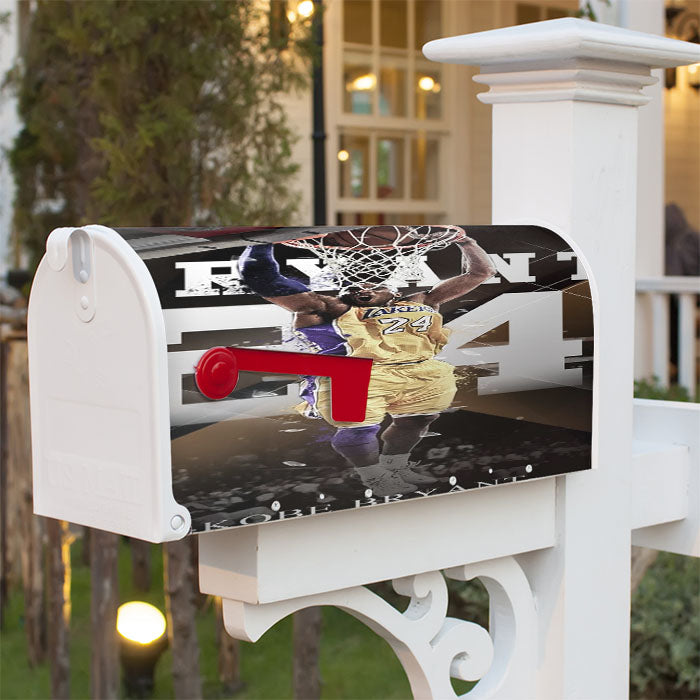 Lakers Hero Kobe Btyant Nba Legend Magnetic Mailbox Cover 18" X 21" Outdoor Decor