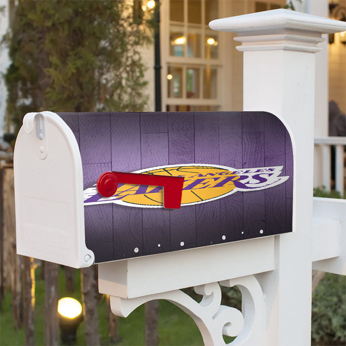 Lakers Los Angeles Team Basket Ball With Texture Magnetic Mailbox Cover 18" X 21" Outdoor Decor