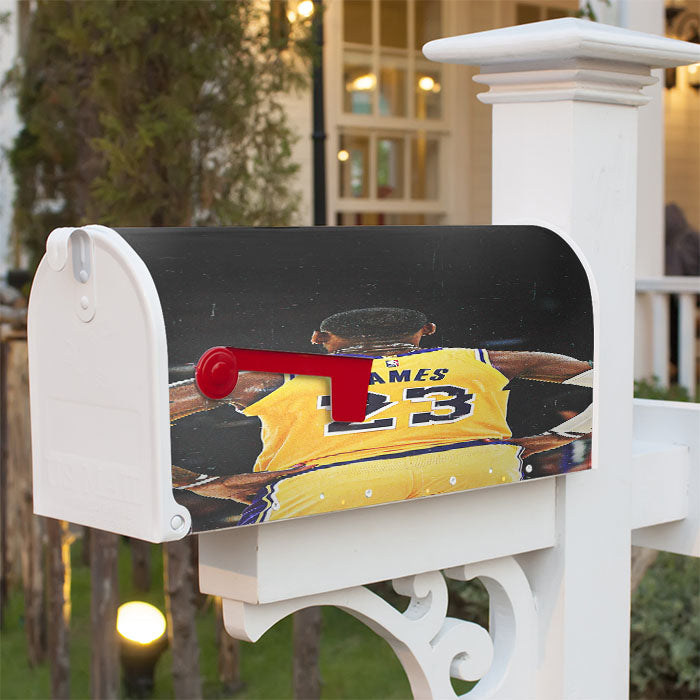 Lakers Nba Lebron James Magnetic Mailbox Cover 18" X 21" Outdoor Decor