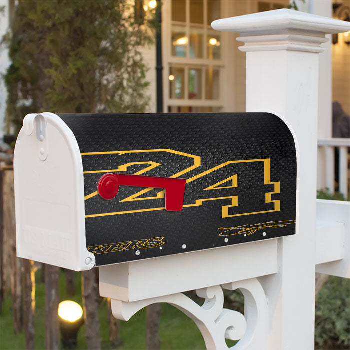 Lakers Number 24 Deluxe Magnetic Mailbox Cover 18" X 21" Outdoor Decor