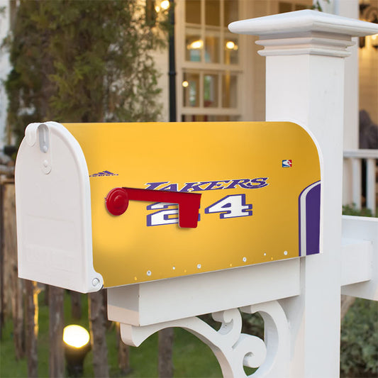 Lakers Twenty Four Team Yellow Purple Magnetic Mailbox Cover 18" X 21" Outdoor Decor