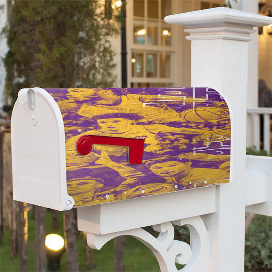 Lakers Vintage Photo Team Match Magnetic Mailbox Cover 18" X 21" Outdoor Decor