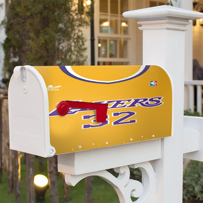 Lakers Yellow Club Basket Ball Magnetic Mailbox Cover 18" X 21" Outdoor Decor