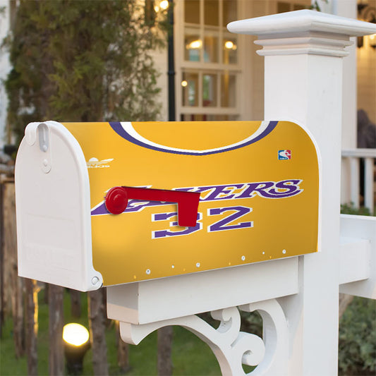 Lakers Yellow Club Basket Ball Magnetic Mailbox Cover 18" X 21" Outdoor Decor