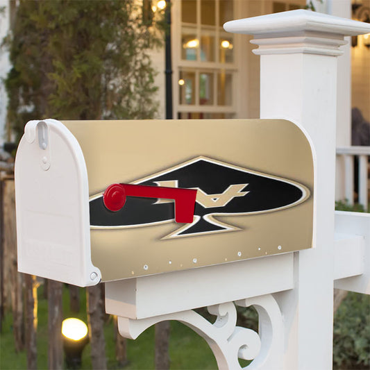 Las Vegas Black Knights Logo Blk On Tan Magnetic Mailbox Cover 18" X 21" Outdoor Decor
