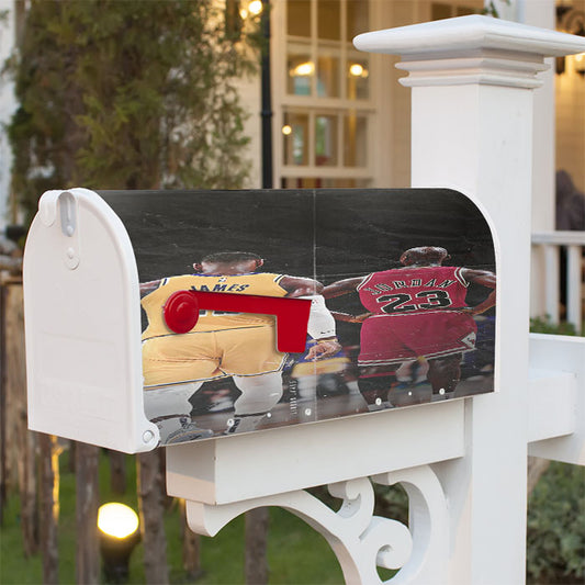 Lebron James And Jordan Nba Magnetic Mailbox Cover 18" X 21" Outdoor Decor