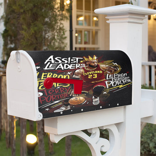 Lebron James Doodle Nba Legend Magnetic Mailbox Cover 18" X 21" Outdoor Decor