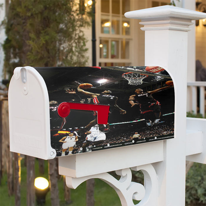 Lebron James Heat Dunk Magnetic Mailbox Cover 18" X 21" Outdoor Decor
