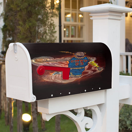 Lebron James Heat Illustration Magnetic Mailbox Cover 18" X 21" Outdoor Decor