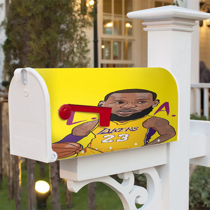 Lebron James Lakers Chibi Magnetic Mailbox Cover 18" X 21" Outdoor Decor