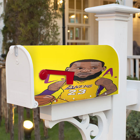 Lebron James Lakers Chibi Magnetic Mailbox Cover 18" X 21" Outdoor Decor