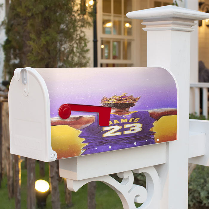 Lebron James Lakers Crown Magnetic Mailbox Cover 18" X 21" Outdoor Decor