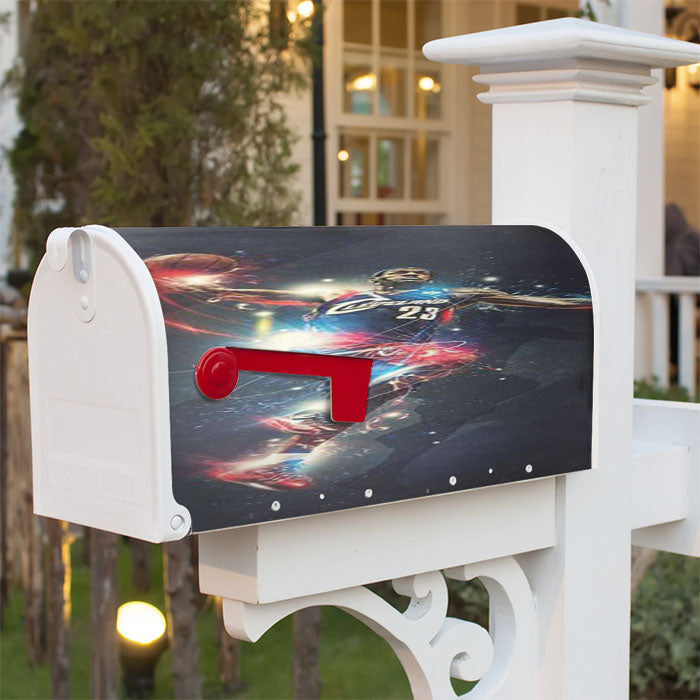 Lebron James Lay Up Magnetic Mailbox Cover 18" X 21" Outdoor Decor