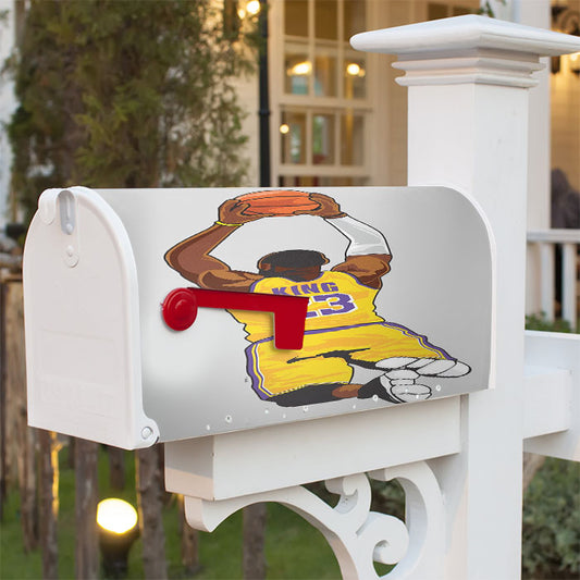 Lebron Lakers Custom Magnetic Mailbox Cover 18" X 21" Outdoor Decor