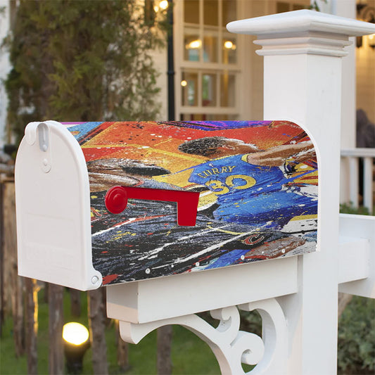 Legend Nba Star Watercolor Style Magnetic Mailbox Cover 18" X 21" Outdoor Decor