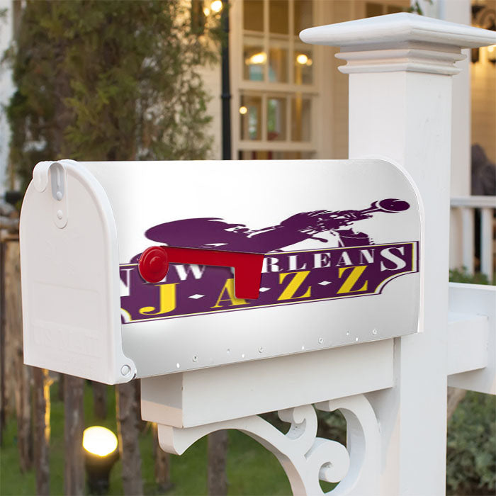 Logo New Orleans Jazz Magnetic Mailbox Cover 18" X 21" Outdoor Decor