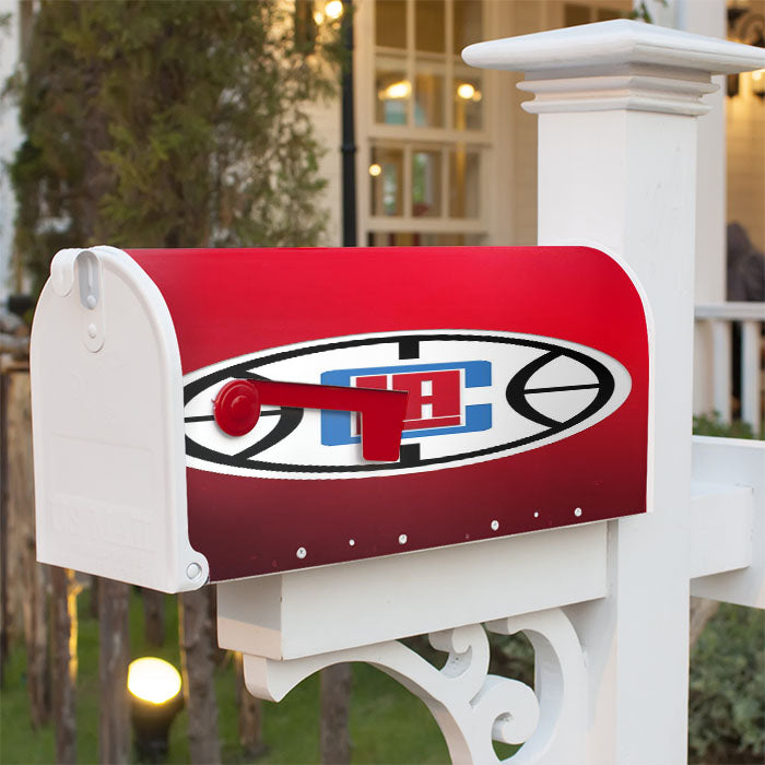 Los Angeles Clippers Nba Minimalist Logo Red Wallpaper Magnetic Mailbox Cover 18" X 21" Outdoor Decor
