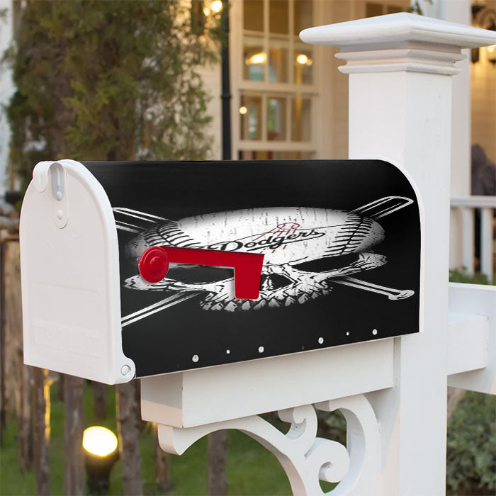 Los Angeles Dodgers Skull Magnetic Mailbox Cover 18" X 21" Outdoor Decor