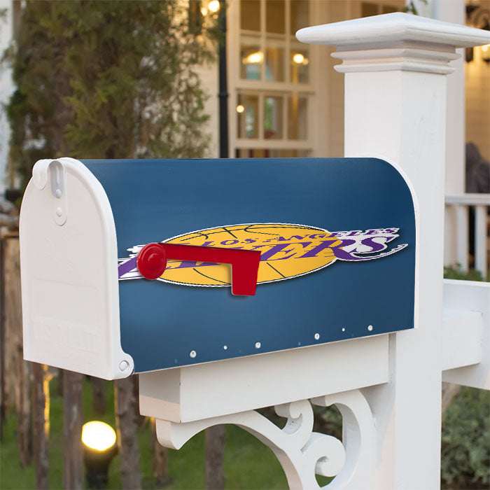 Los Angeles Lakers Basket Magnetic Mailbox Cover 18" X 21" Outdoor Decor