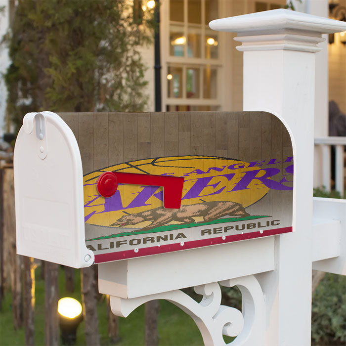 Los Angeles Lakers California Republic Magnetic Mailbox Cover 18" X 21" Outdoor Decor