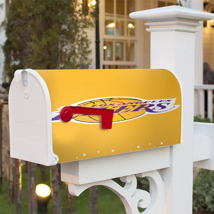 Los Angeles Lakers Logo Orange Magnetic Mailbox Cover 18" X 21" Outdoor Decor