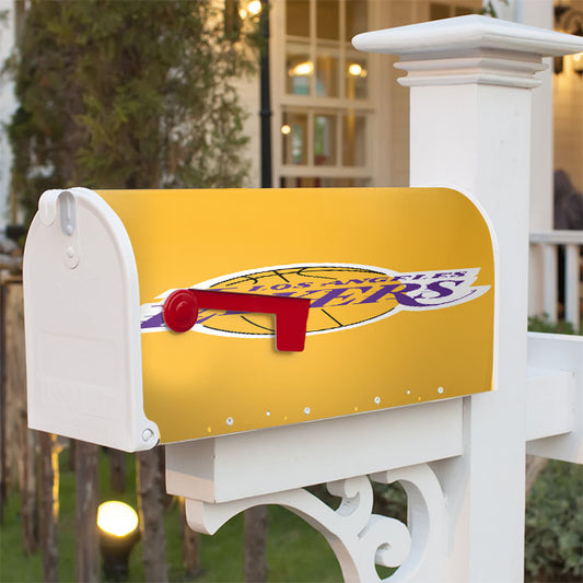 Los Angeles Lakers Logo Orange Magnetic Mailbox Cover 18" X 21" Outdoor Decor