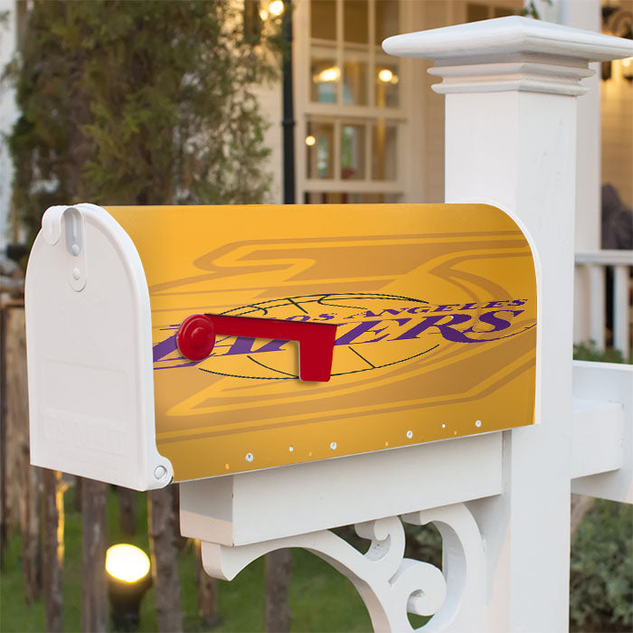 Los Angeles Lakers Pattern Magnetic Mailbox Cover 18" X 21" Outdoor Decor