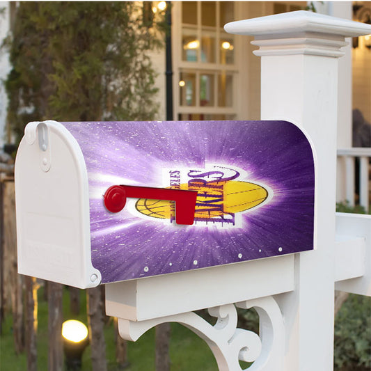Los Angeles Lakers Purple Galaxy Magnetic Mailbox Cover 18" X 21" Outdoor Decor