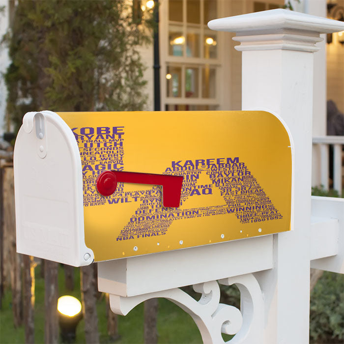 Los Angeles Lakers Typography Magnetic Mailbox Cover 18" X 21" Outdoor Decor