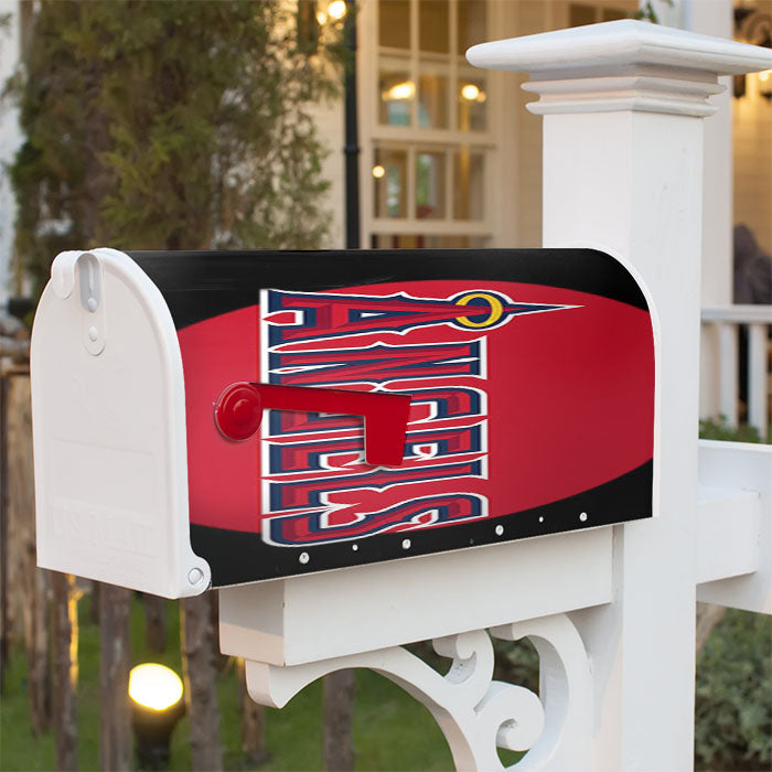 Los Angeles Red Black Magnetic Mailbox Cover 18" X 21" Outdoor Decor