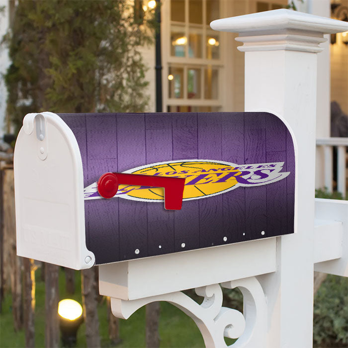 Lost Angles Lakers Nba Magnetic Mailbox Cover 18" X 21" Outdoor Decor