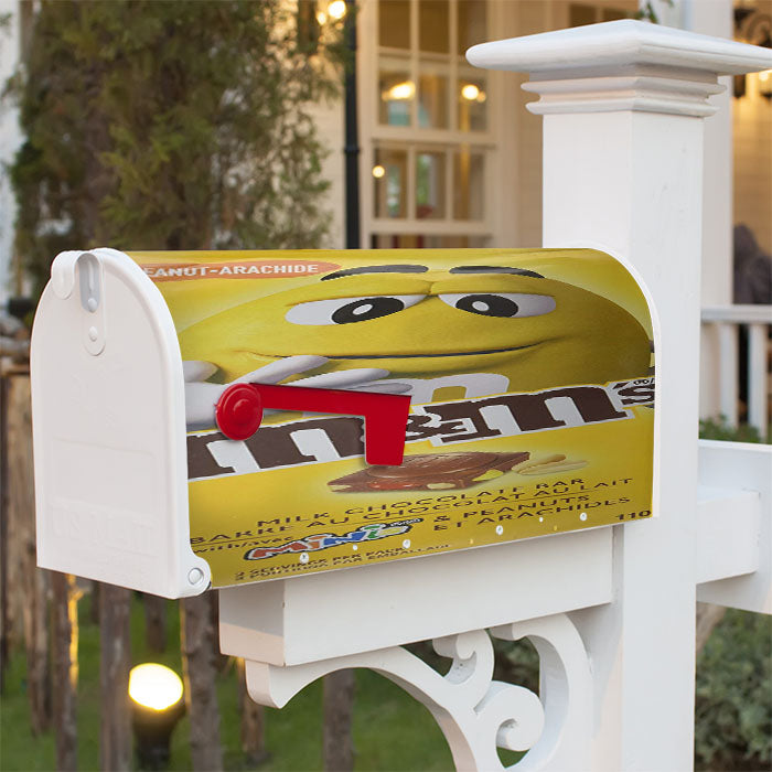 M&M Minis And Peanuts Milk Chocolate Bar Magnetic Mailbox Cover 18" X 21" Outdoor Decor