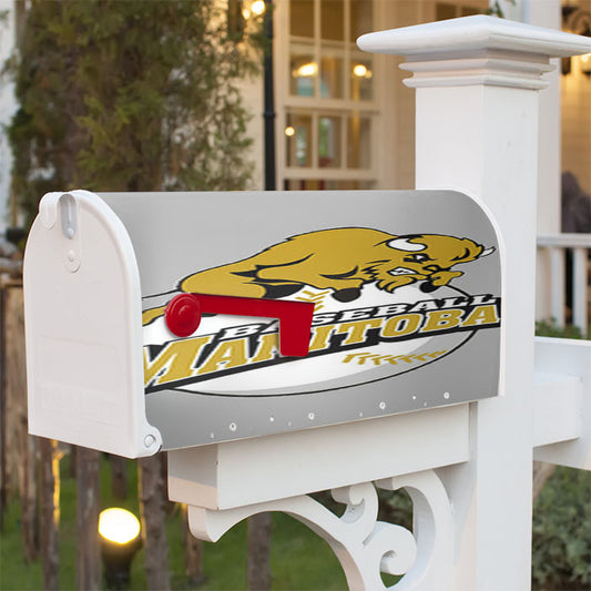 Manitoba Baseball Logo Gray Magnetic Mailbox Cover 18" X 21" Outdoor Decor