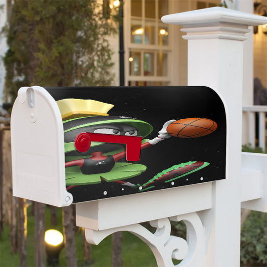 Marvin The Martian Basket Jordan Magnetic Mailbox Cover 18" X 21" Outdoor Decor