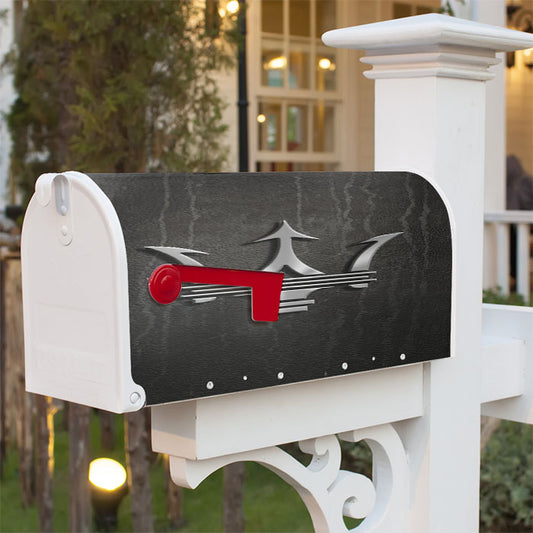 Maserati Metal Logo Emblem Leather Texture Magnetic Mailbox Cover 18" X 21" Outdoor Decor