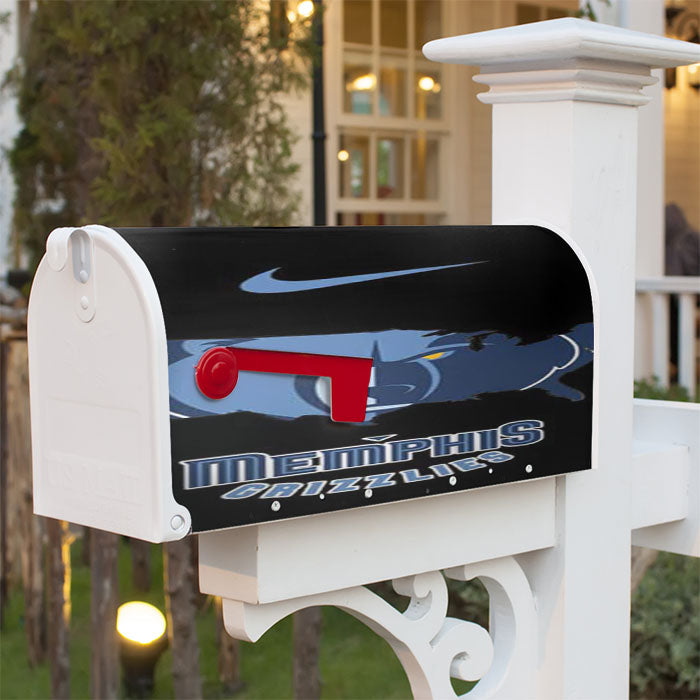 Memphis Grizzlies Logo Usa Cutout Magnetic Mailbox Cover 18" X 21" Outdoor Decor