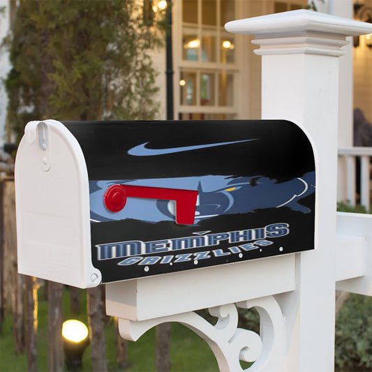 Memphis Grizzlies Logo Usa Cutout Magnetic Mailbox Cover 18" X 21" Outdoor Decor