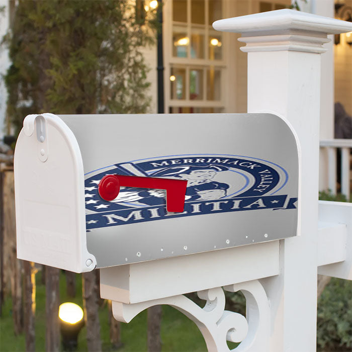 Merrimack Calley Militia Baseball Logo Gray Magnetic Mailbox Cover 18" X 21" Outdoor Decor