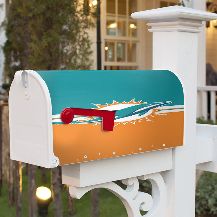 Miami Dolphin Mascot Wallpaper Magnetic Mailbox Cover 18" X 21" Outdoor Decor
