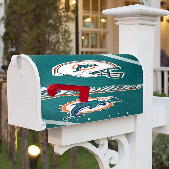 Miami Dolphins Magnetic Mailbox Cover 18" X 21" Outdoor Decor