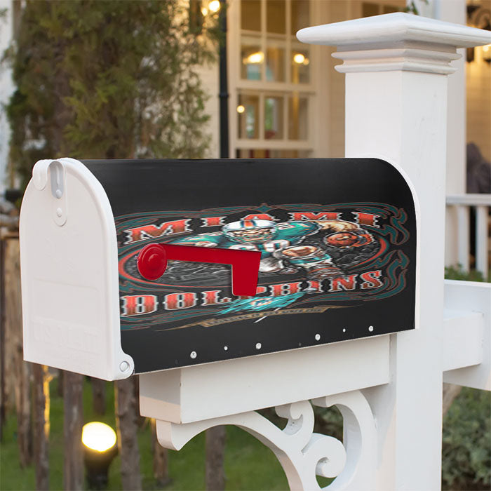 Miami Dolphins Logo Magnetic Mailbox Cover 18" X 21" Outdoor Decor