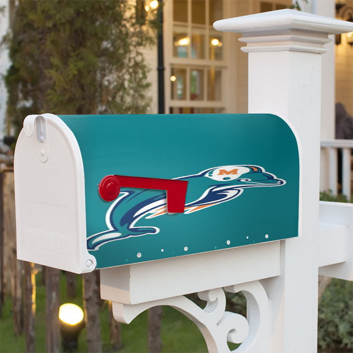 Miami Dolphins Mascot Magnetic Mailbox Cover 18" X 21" Outdoor Decor