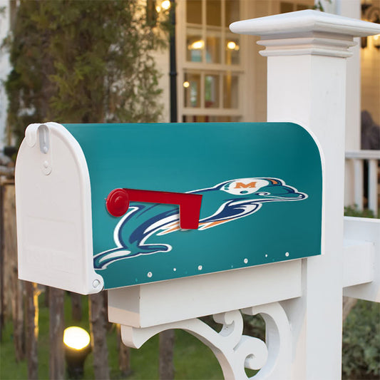 Miami Dolphins Mascot Magnetic Mailbox Cover 18" X 21" Outdoor Decor