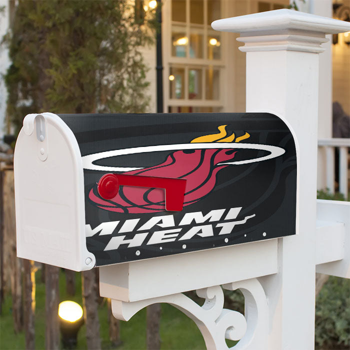 Miami Heat Basket Magnetic Mailbox Cover 18" X 21" Outdoor Decor