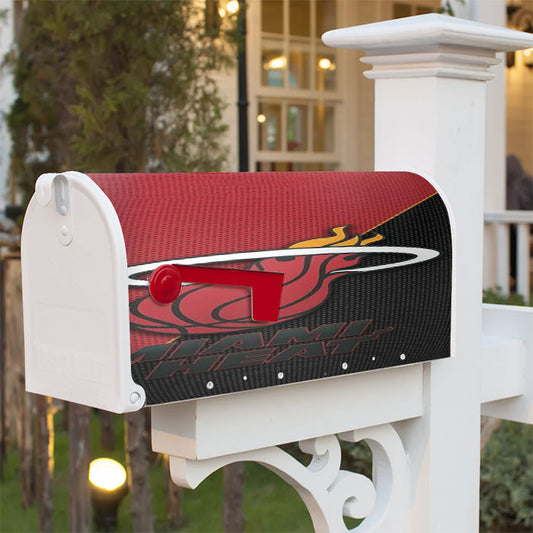 Miami Heat Basketball Logo Magnetic Mailbox Cover 18" X 21" Outdoor Decor