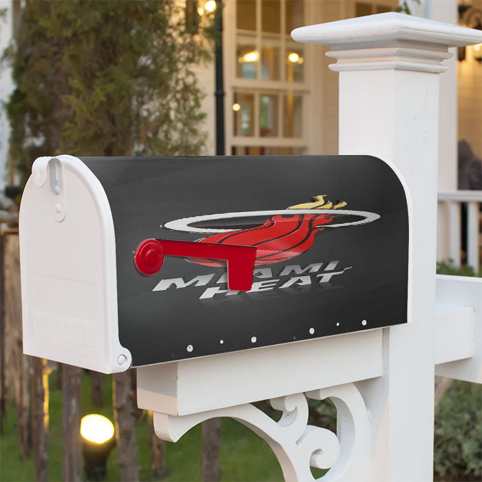 Miami Heat Basketball Team 3D Logo Wallpaper Magnetic Mailbox Cover 18" X 21" Outdoor Decor
