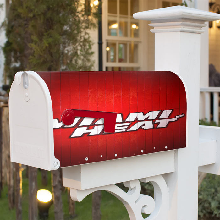 Miami Heat Hardwood Magnetic Mailbox Cover 18" X 21" Outdoor Decor