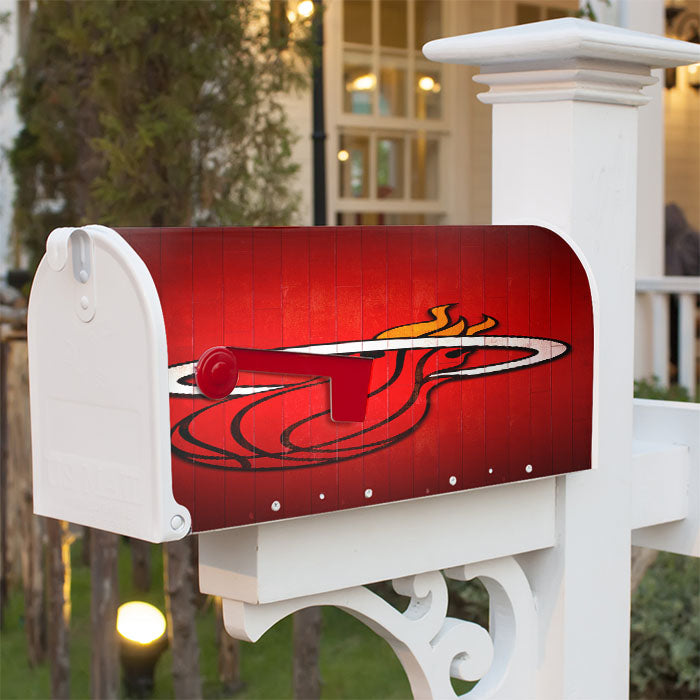 Miami Heat Hardwood 2 Magnetic Mailbox Cover 18" X 21" Outdoor Decor