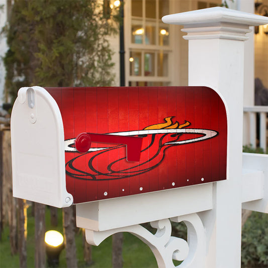 Miami Heat Hardwood 2 Magnetic Mailbox Cover 18" X 21" Outdoor Decor