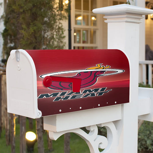 Miami Heat Nba Logo Wallpaper Magnetic Mailbox Cover 18" X 21" Outdoor Decor